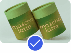 Pinterest Advertising example showing green tea matcha latte packaging with soft gradient branding, demonstrating product-focused creative designed for discovery and engagement within Pinterest Advertising campaigns.
